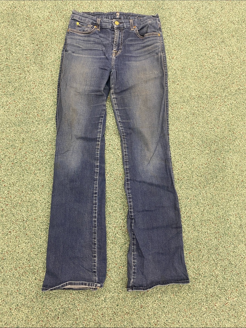 7 For All Mankind Dark Blue Wide Leg Jeans
